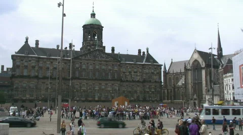 Dam Square, Amsterdam Stock Footage 570346