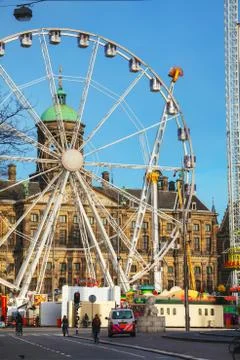 Dam square in Amsterdam Stock Photos