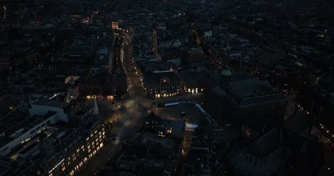 Dam Square is a square in the center of Amsterdam. Historic heart of the city Stock Footage 254332855