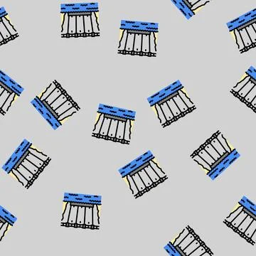 Dam structure hydroelectric power vector seamless pattern Stock Illustration