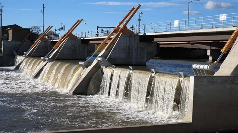 Dam on a sunny day Stock Footage 105816446