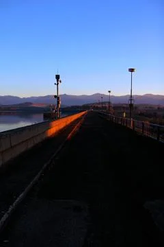 The dam by sunset Stock Photos