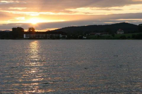 Dam in sunset Stock Photos