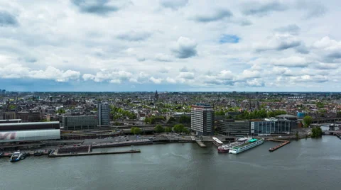 A'DAM Toren Amsterdam 4K, aerial time Stock Video Pond5