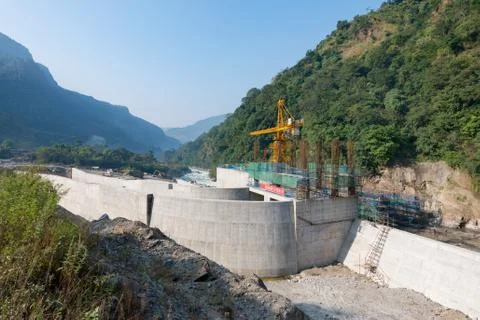 Dam under construction Stock Photos