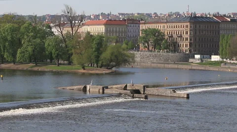 Dam on the Vltava River Stock Footage 41289699