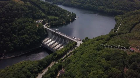 Dam Wall From a distance Drone View In 4K Stock Footage 102715543