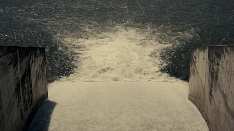 Dam water discharge Video stock 99677448