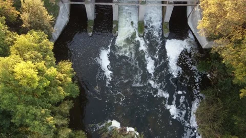 Dam, water flow Stock Footage 162698782