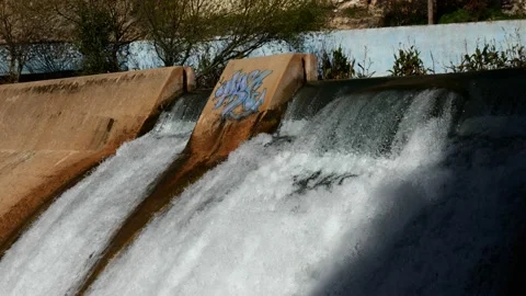 Dam With Water Flowing Stock Footage 235826515