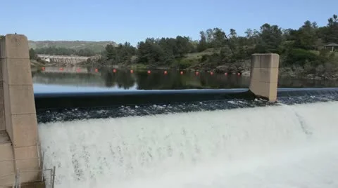 Dam with Water Flowing in Oroville California Stock Footage