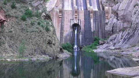 Dam water release Stock Footage 76906826