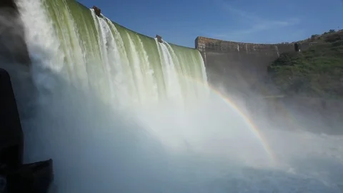 Dam waterfall Stock Footage 71375611