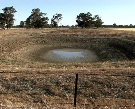 Dam without water during a drought in NSW, Australia Stock Footage 21529446