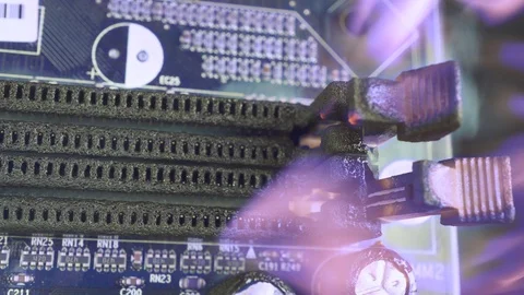 Damage and failure of computer parts Stock Footage 108530571