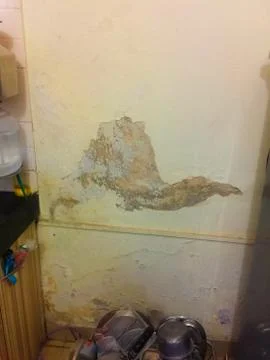 Damage in bathroom Stock Photos