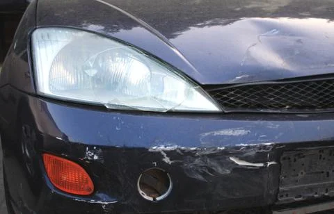 Damage on the car on a front Stock-Fotos