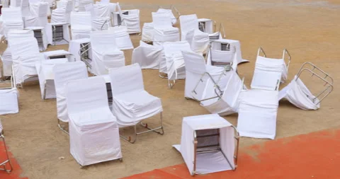 Damage Chairs in Function Stock Footage 183682910