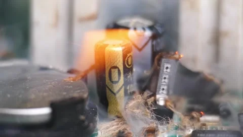 Damage to electronic components. Computer virus attack. Stock Footage 275824255