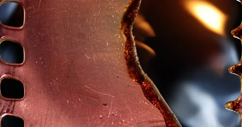 Damage Film Burned In The Fire Stock Footage 206170401