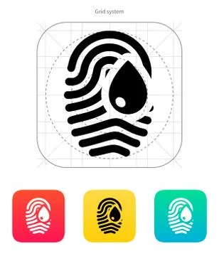 Damage fingerprint icon Stock Illustration