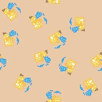 Damage hurricane disaster vector seamless pattern Stock Illustration