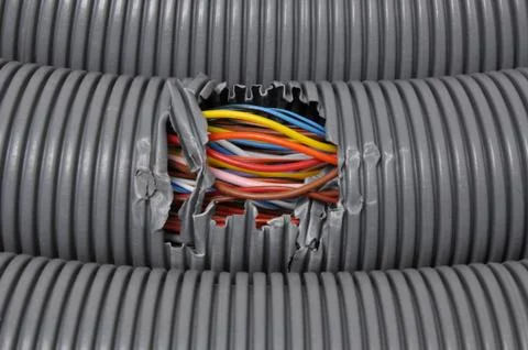 Damage to the IT network Stock-Fotos