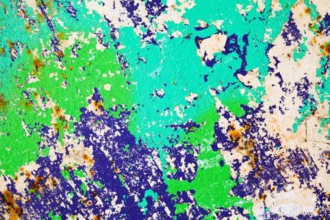 Damage to the painted wall Stock Illustration