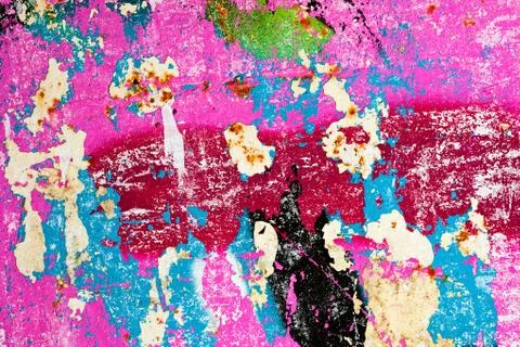 Damage to the painted wall Stock Photos