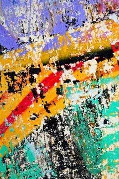 Damage to the painted wall Stock Photos