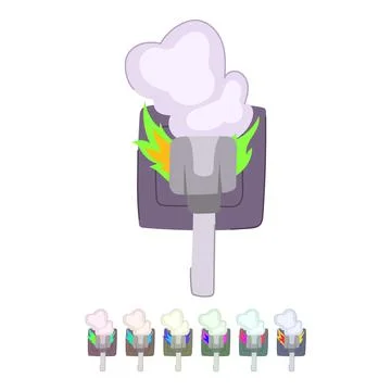 Damage short circuit fire vector cartoon graphic Stock Illustration