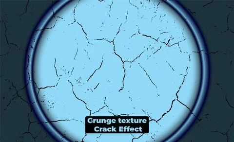 Damage texture crack effect round circle  moon,  grunge texture Stock Illustration