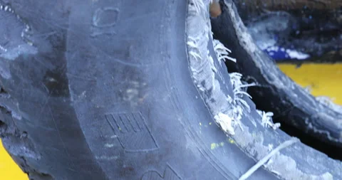 Damage tire on Boat Video stock 279919092