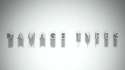 Damage types 3D title animation white text on a white background Stock-Footage 299823264