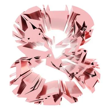 Damaged and deformed number.3D rendered illustration. Stock Illustration