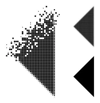 Damaged and Halftone Dot Arrowhead Left Glyph Illustrazione stock
