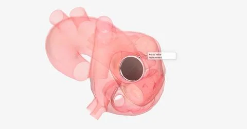 The damaged aortic valve may also be replaced with a mechanical or a biolog.. イラスト素材