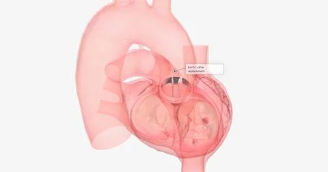The damaged aortic valve may also be replaced with a mechanical or a biolog.. Stock Illustration