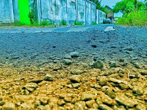 Damaged asphalt Stock Photos
