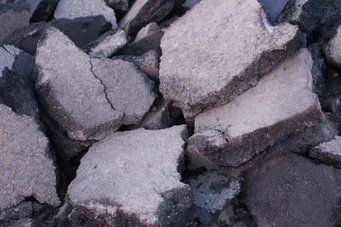 Damaged asphalt. Replacement of asphalt in the process of road repair work Stock Photos