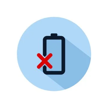 Damaged battery icon vector, battery damaged illustration, power battery sign Stock Illustration