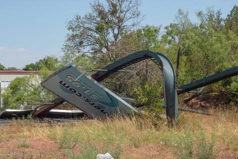 Damaged billboard Stock Photos