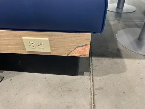 Damaged Booth with a chipped corner Stock Photos