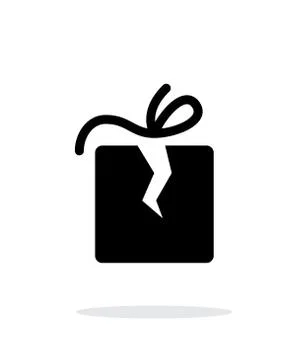 Damaged box icon on white background. Stock Illustration