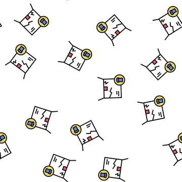 Damaged box vector seamless pattern sign イラスト素材
