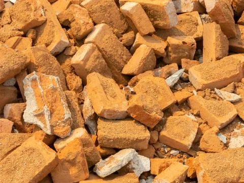 Damaged brick stack from an old house Stock Photos