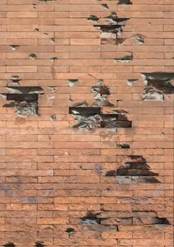 Damaged brick wall Foto stock