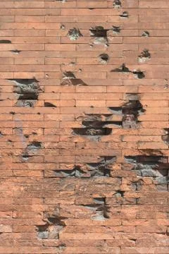 Damaged brick wall Stock Photos