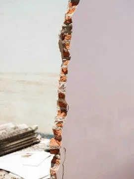 Damaged brick wall Stock Photos