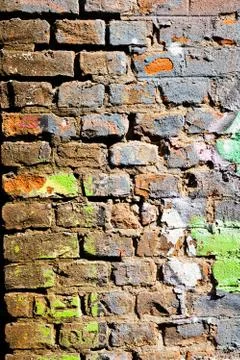 Damaged brick wall Stock Photos